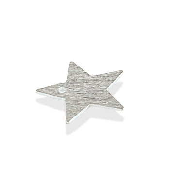 925 Sterling sølv Børstet sølv stjerne 14 mm