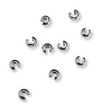 Wireklemmeskjulere i sterling sølv 3 mm – 10 stk. crimp covers