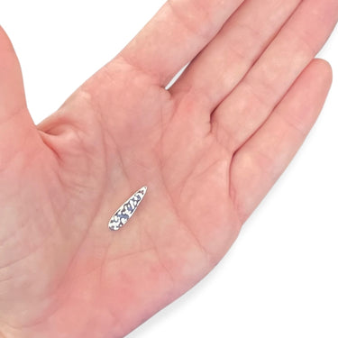 925 Sterling sølv Banket dråbe vedhæng med 2 huller, ca. 20 x 5 mm