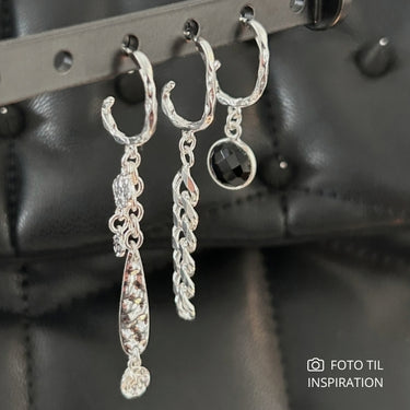925 Sterling sølv Banket dråbe vedhæng med 2 huller, ca. 20 x 5 mm