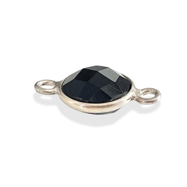 Mellemled i sterling sølv med sort onyx