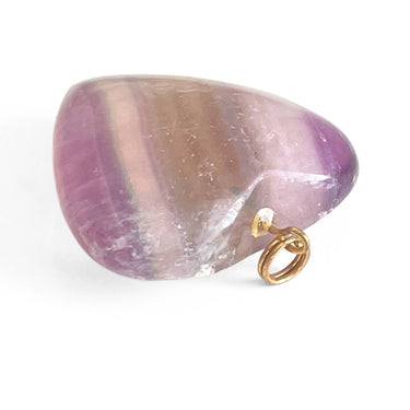 Regnbue Fluorit Hjerte Vedhæng - 1 stk.