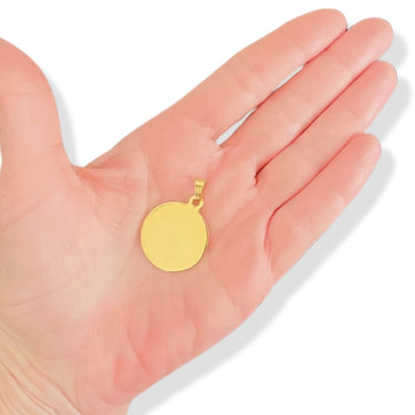 25 mm Guldfarvet tyk skive-vedhæng