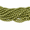 10 mm olivengrøn glasperler – bundt af strenge