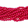 10 mm fuchsia glasperler – bundt af strenge