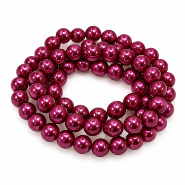10 mm blommefarvede glasperler – hel streng på ca. 80 cm