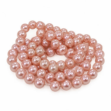 10 mm rosa glasperler – hel streng på ca. 80 cm