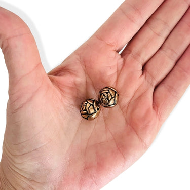 14 mm kobber Roseperler - 2 stk.