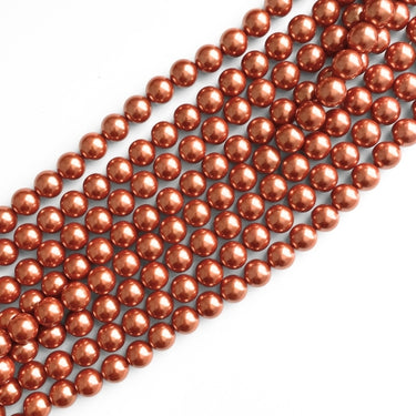 10 mm South Sea Shell perler kobber, ca. 40 stk.