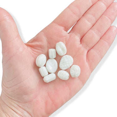 Hvide Mix Glasperler – 50-55 stk.