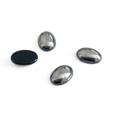 Hæmatit cabochon 10x14 mm – 4 stk