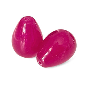 10 x 14 mm Fuchsia jade dråber, 2 stk.