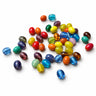 Blanke glasperler i assorteret mix af farver og faconer, 50 gram