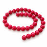 12 mm fuchsia røde Mashan jadeperler - Hel streng