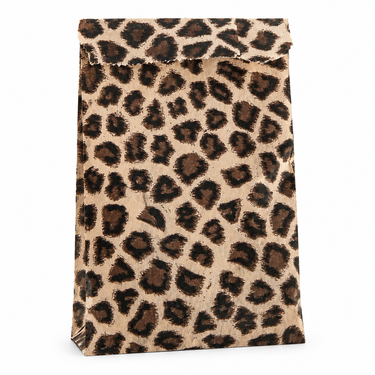 Papirsgavepose med leopardmønster, 10 x 15 cm