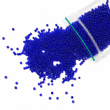 Mørk blå rocailles perler, 20 g