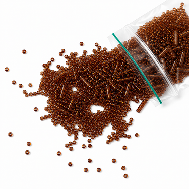 Mørk brun rocailles perler, 20 g