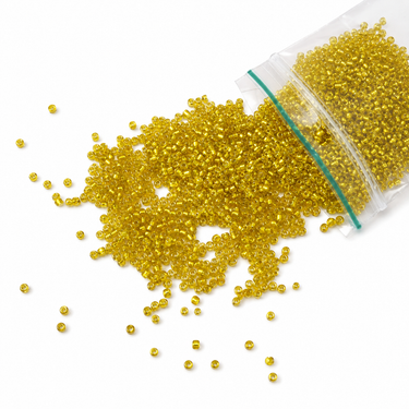 Silverline gule rocailles perler, 20 g