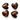 20 mm brune glashjerter - 4 stk.