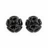 12 mm sort onyx lotusblomst perler - 2 stk.