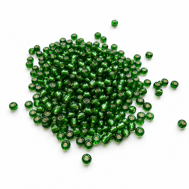 4 mm grønne Silverline rocailles perler - 20 gram