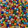 4 mm mix Silverline rocailles perler - nærbillede