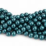 10 mm mørk petrol South Sea Shell perler - hel streng