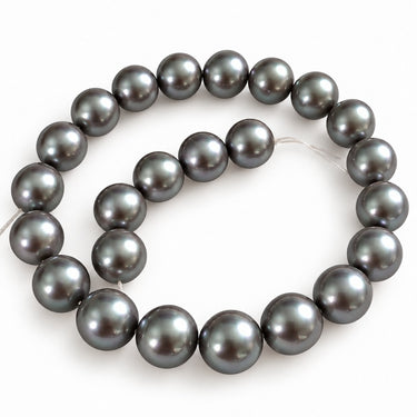 16 mm grå South Sea Shell perler – hel streng