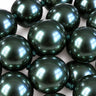 16 mm armygrønne South Sea Shell perler - nærbillede