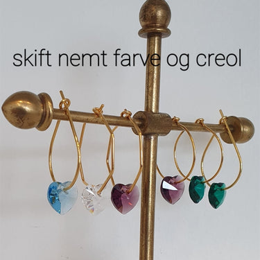 Svarovski hjerter på creoler
