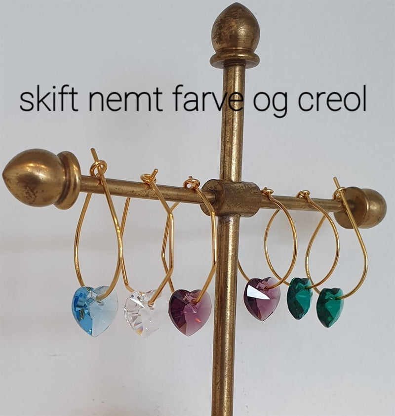 DIY - Krystal hjerter på creoler