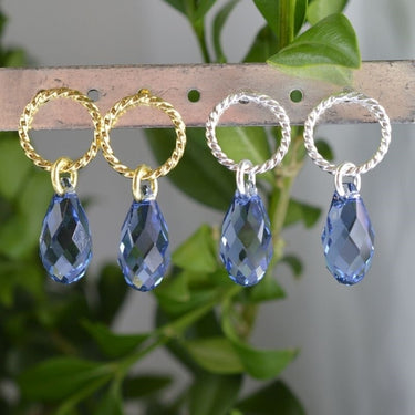 Krystal dråber, 2 stk. Rubinrød