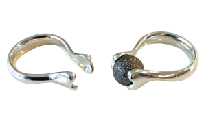 925 Sterling sølv Fingerring til perler, str. 54