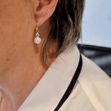 Smykkekit - Øreringe med shell pearls og rhinsten