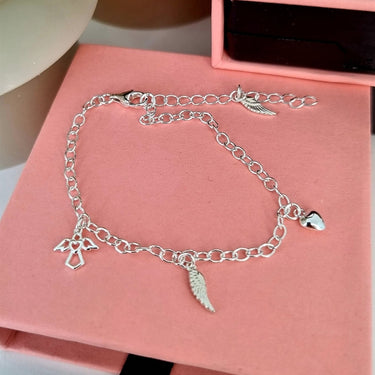 Sølv armbånd med charms
