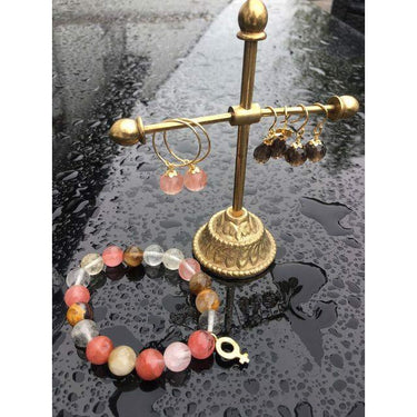 10 mm Watermelon perler - Hel streng