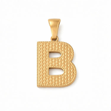 blankt b vedhæng guld look