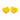Gule hjerteperler i glas med lodret hul
