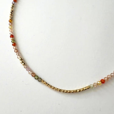 Perle halskæde med mixede cubic zirkonia