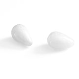 Hvide jade dråber, Hvid, 2 stk.