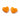 Orange hjerteperler i glas med lodret hul