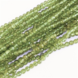 Peridot, facet 4 mm - Hel streng