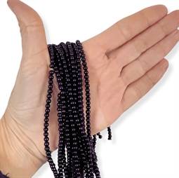 4 mm Sort onyx - Hel streng