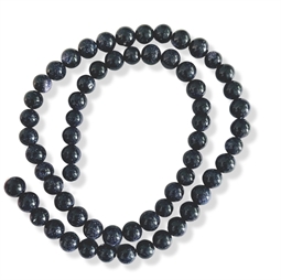 6 mm Blue Goldstone - Hel streng