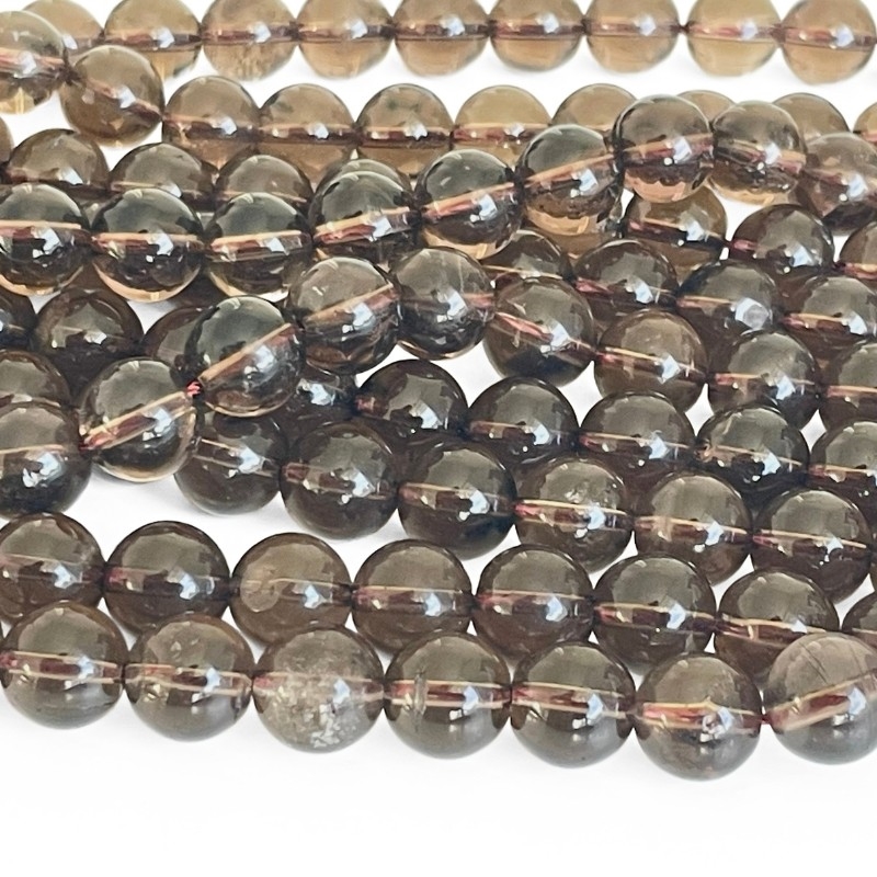 6 mm Røgkvarts perler - Hel streng