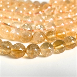 8 mm Citrin perler - Hel streng