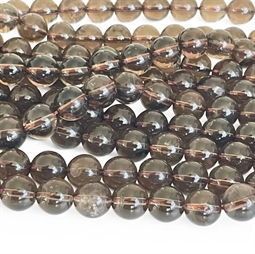 8 mm Røgkvarts perler - Hel streng