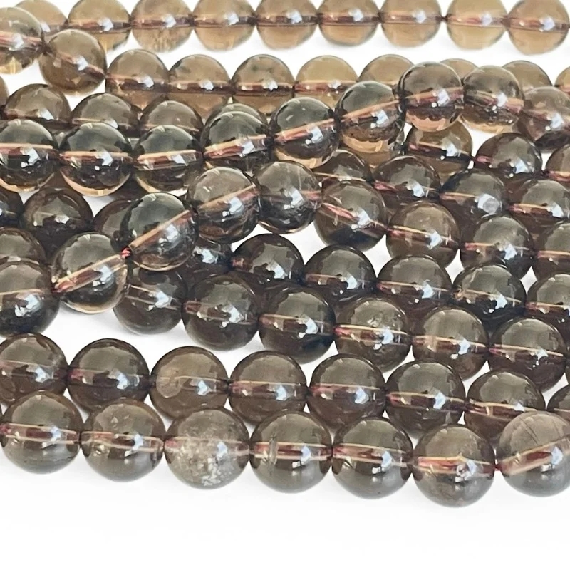 8 mm Røgkvarts perler - Hel streng