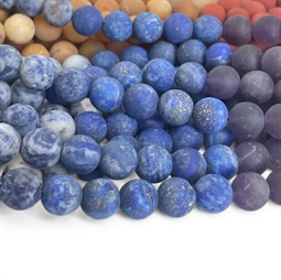 Halvædelstensmix med matte 10 mm perler til smykkefremstilling