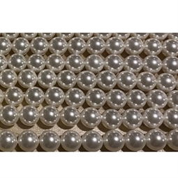 10 mm Hvide Shell perler - Hel streng